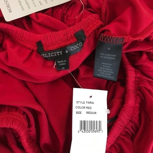 Felicity & coco  Straples off the shoulder High low Ruffle Red Maxi dress beach - Picture 10 of 10